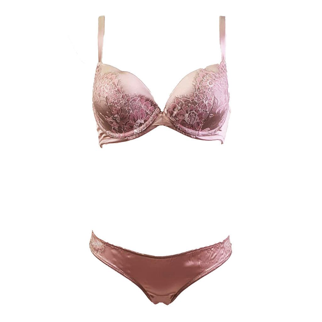 Tendresse Plunge Padded Push-up Bra In Silk And Lace – Le Macaron