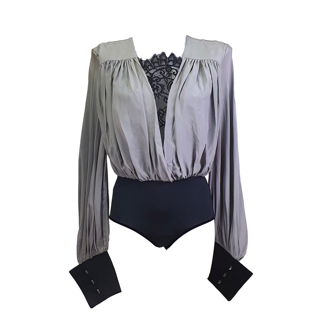 Silk Outwear Bodysuit With Swarovski Crystals