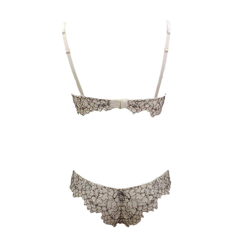 Enigma Plunge Padded Push-up Bra In Silk And Lace