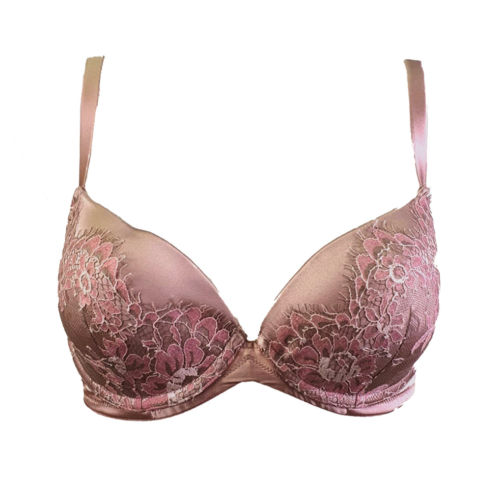 Tendresse Plunge Padded Push-up Bra In Silk And Lace – Le Macaron