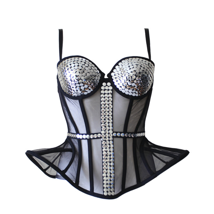 Boned Corset With Swarovski Studs