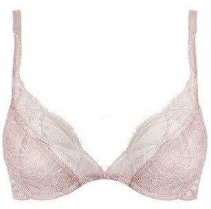 Rose Lace Padded Plunge Bra
