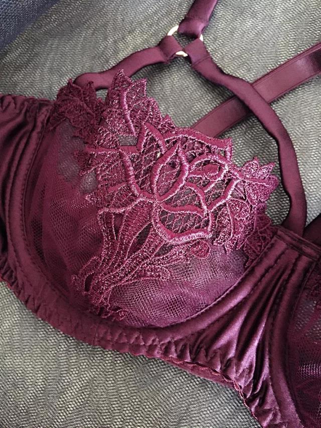 Burgundy Strappy Balcony Bra