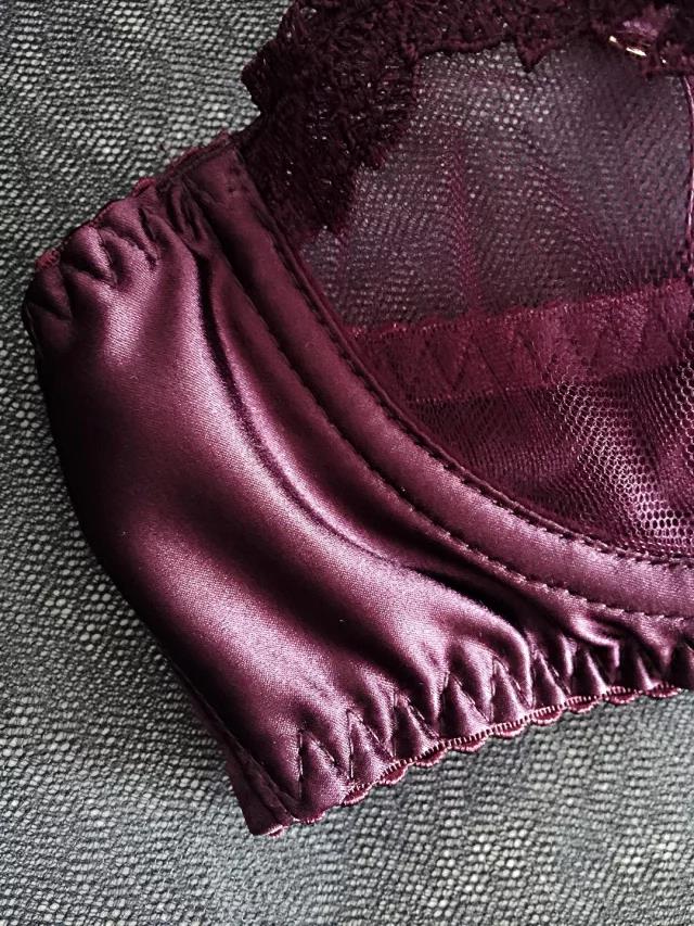Burgundy Strappy Balcony Bra