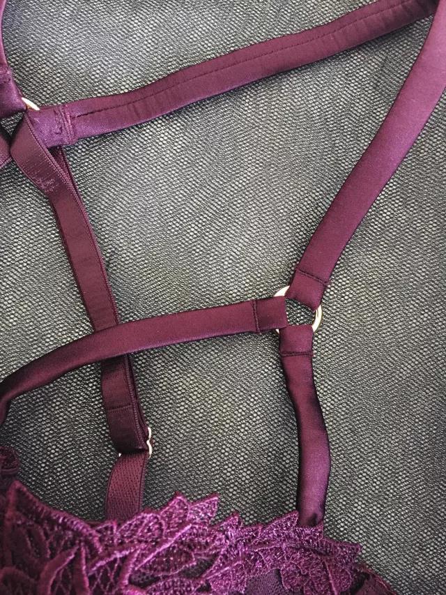 Burgundy Strappy Balcony Bra