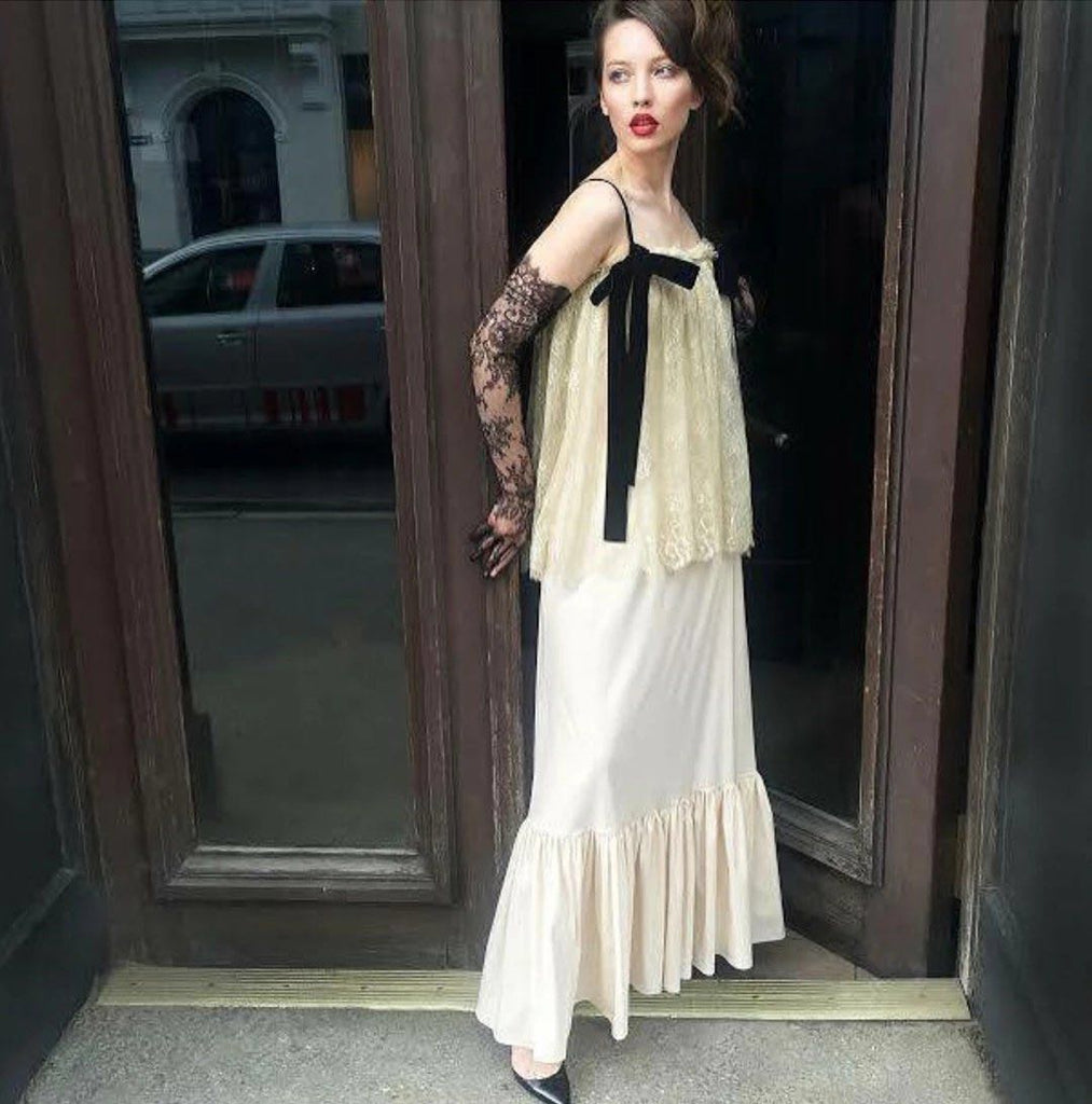 Open Shoulder Maxi Dress