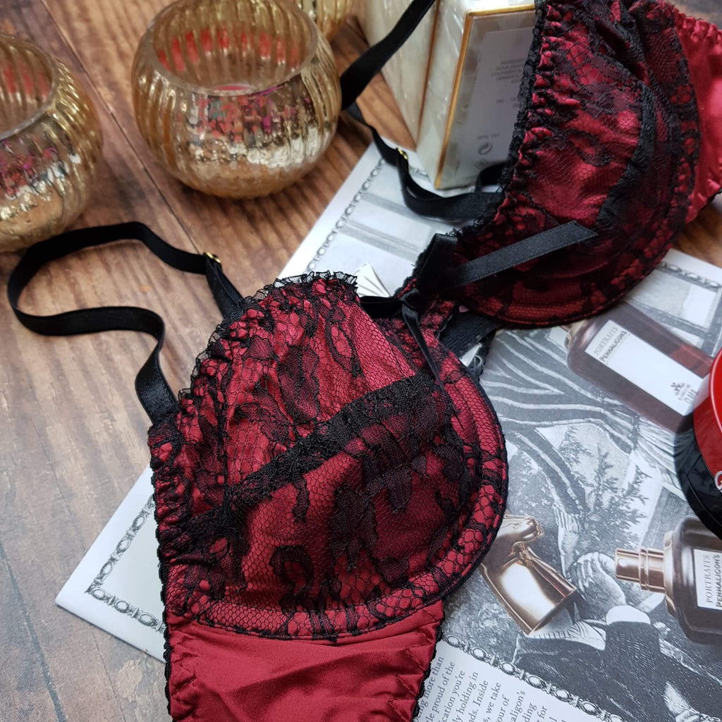 Silk Lace Bra Red/Black