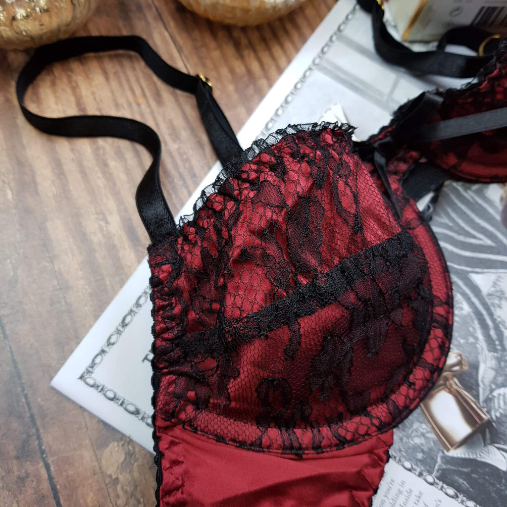 Silk Lace Bra Red/Black