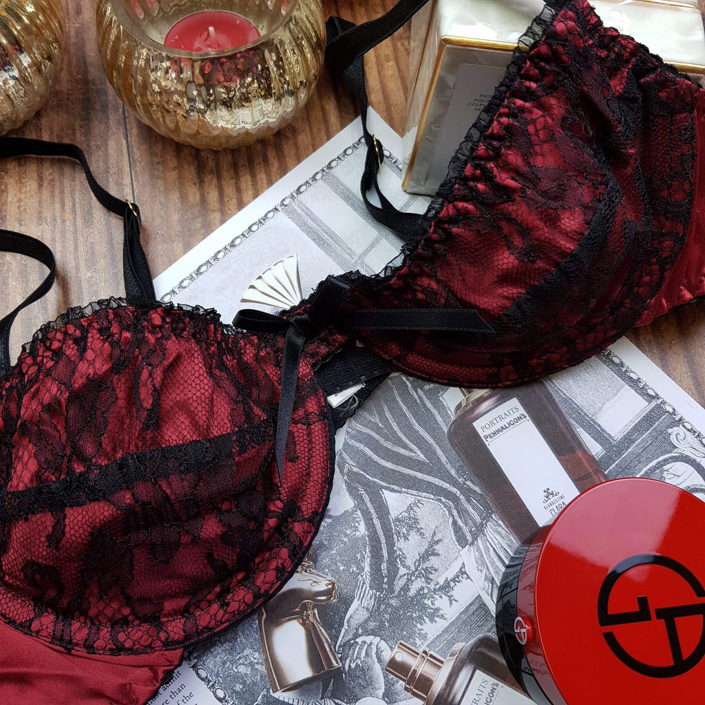 Silk Lace Bra Red/Black