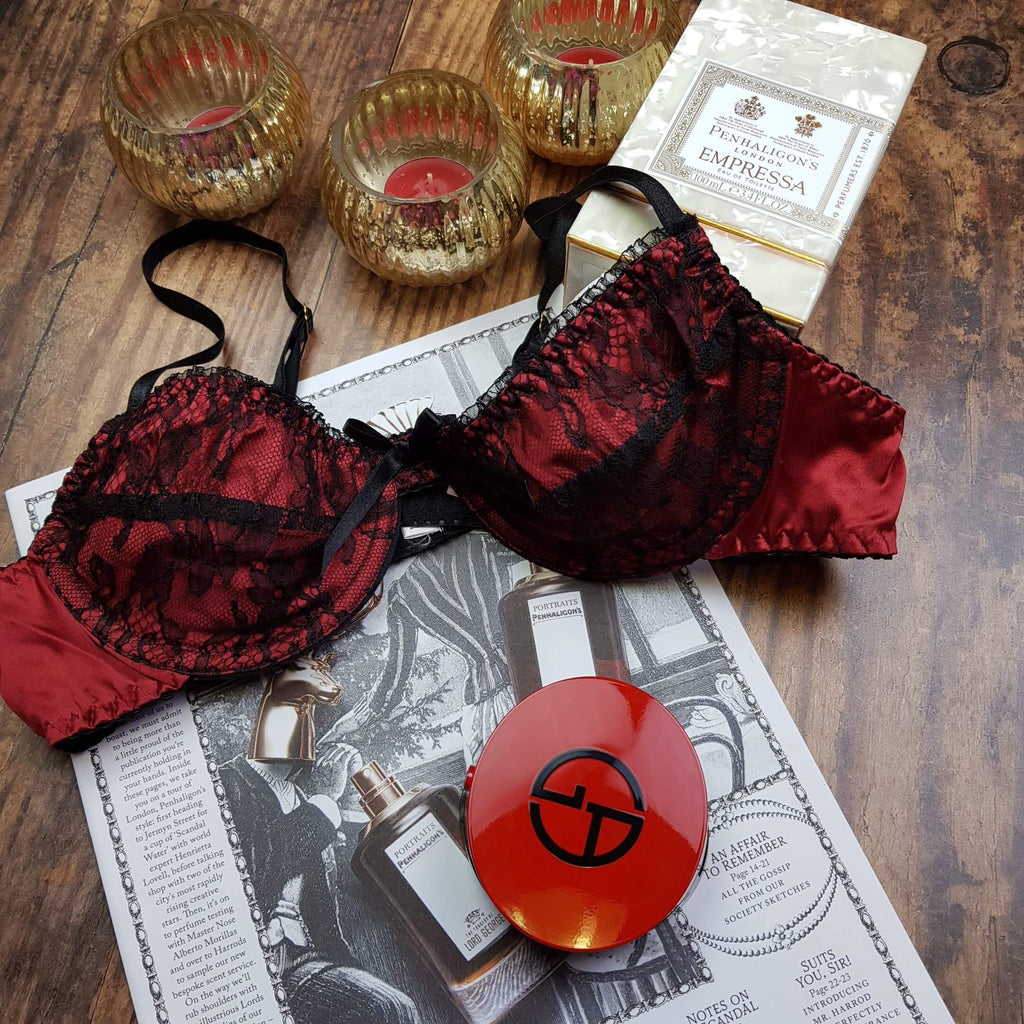 Silk Lace Bra Red/Black