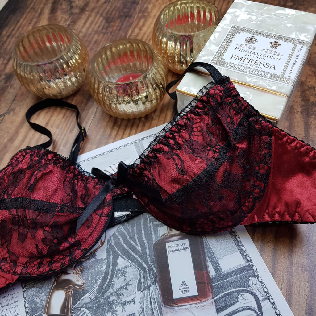 Silk Lace Bra Red/Black