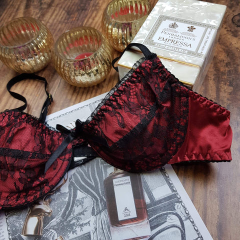 Silk Lace Bra Red/Black