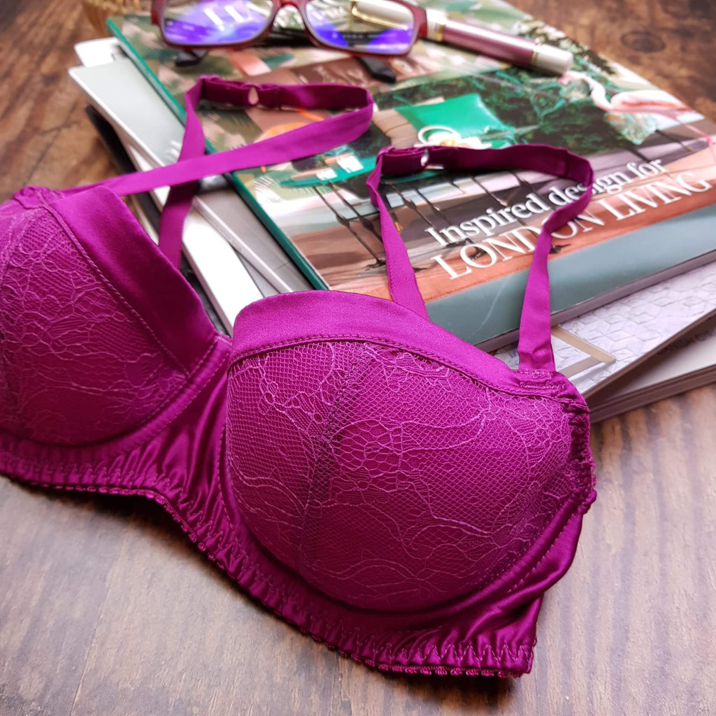 TEASE SILK CUFFED PADDED BALCONY BRA