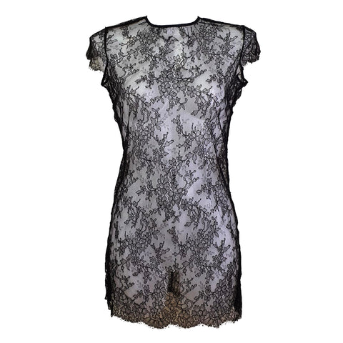 Tattoo Short Sleeved Midi Full Lace Dress