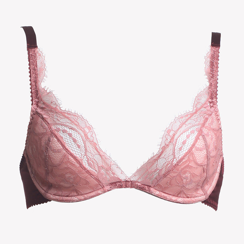 Berry Kiss Lace Padded Plunge Bra – Le Macaron