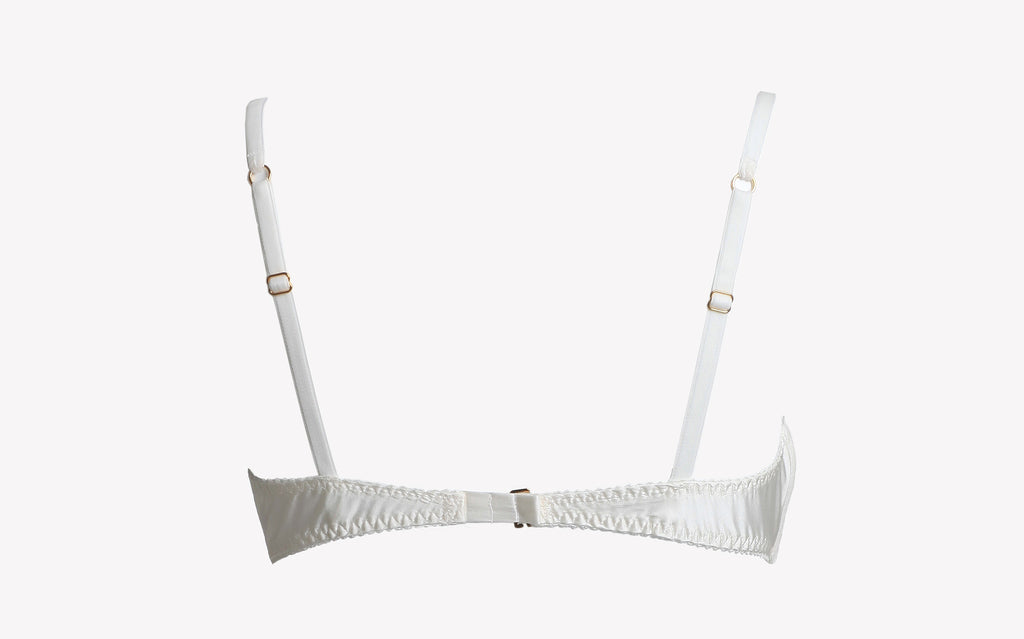 White Russian Silk Plunge Bra