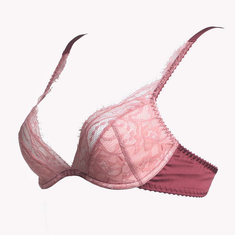 Berry Kiss Lace Padded Plunge Bra – Le Macaron