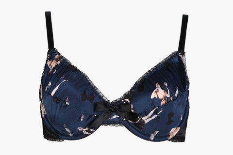 Signature Print Silk Bra
