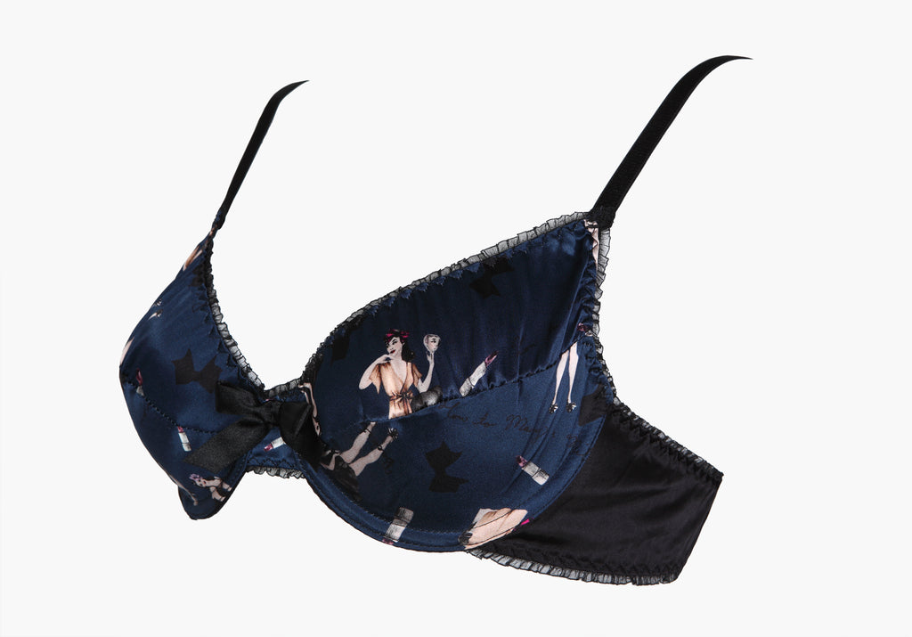Signature Print Silk Bra