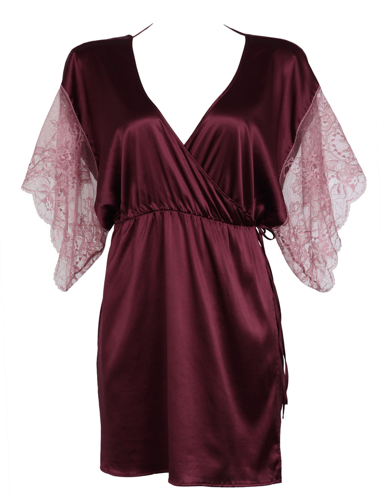 Berry Kiss Silk Kimono