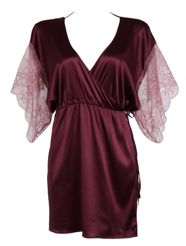 Berry Kiss Silk Kimono