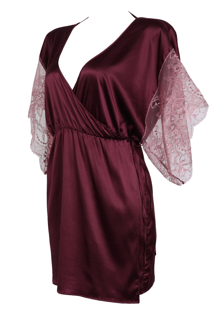 Berry Kiss Silk Kimono