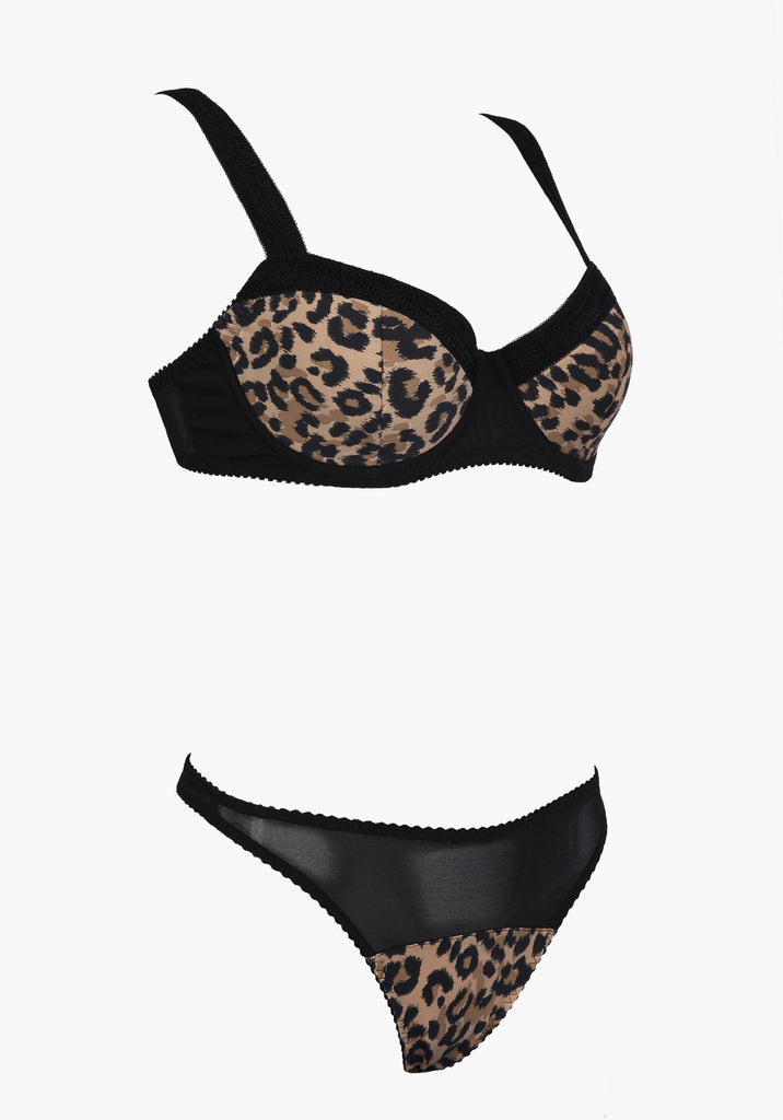 Kitty Leopard Print Thong