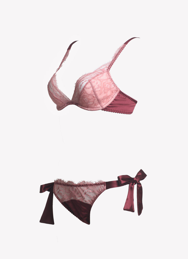 Berry Kiss Lace Padded Plunge Bra