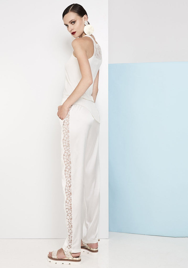 Lys D'Hiver Tank Top With Lace Insets On The Back