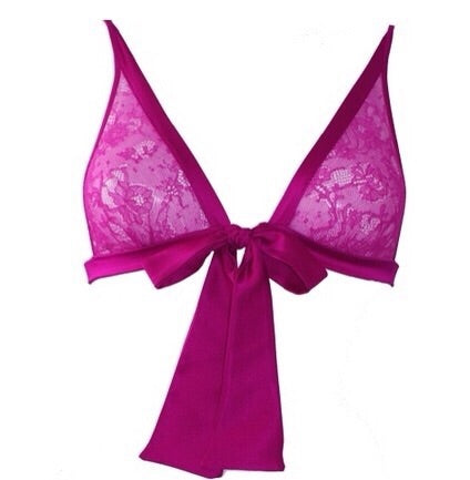 Tease Front Tie Lace Boudoir Bra