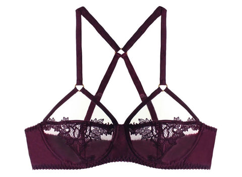 Burgundy Strappy Balcony Bra