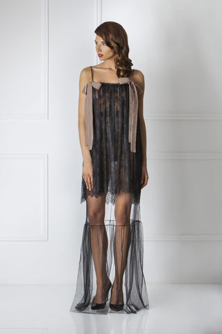 Velvet Bow Sheer Nightdress