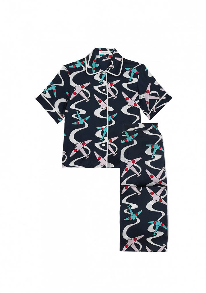 Daria Amelia Silk Shirt and Wide  Leg Trouser Set