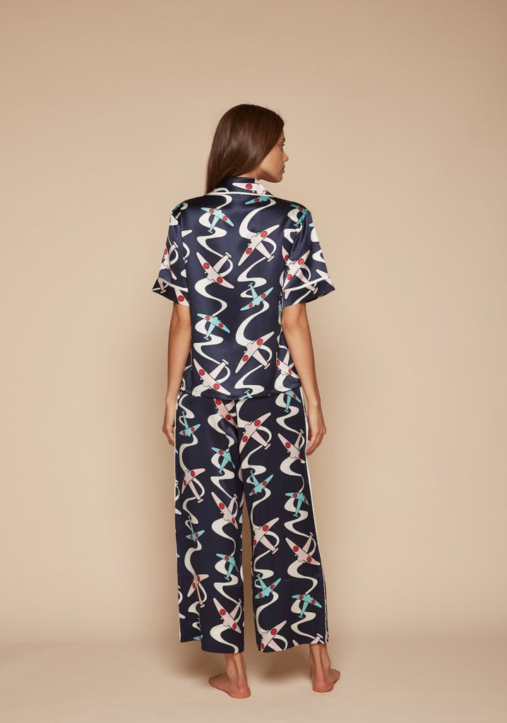 Daria Amelia Silk Shirt and Wide  Leg Trouser Set