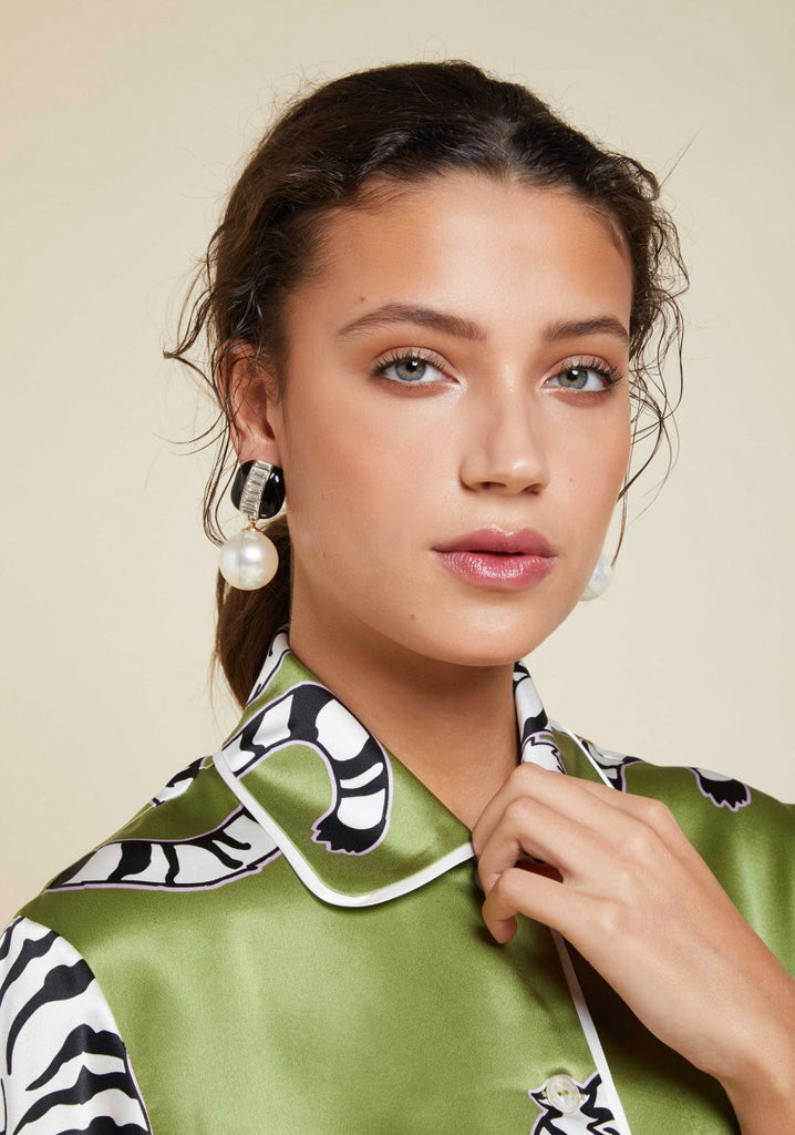 Daria Rola Silk Shirt and Wide Leg Trousers Set