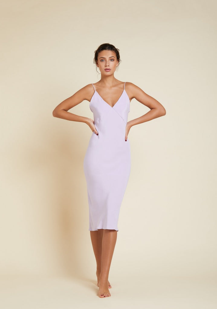 Issa Orchid Marocain Slip Silk Dress