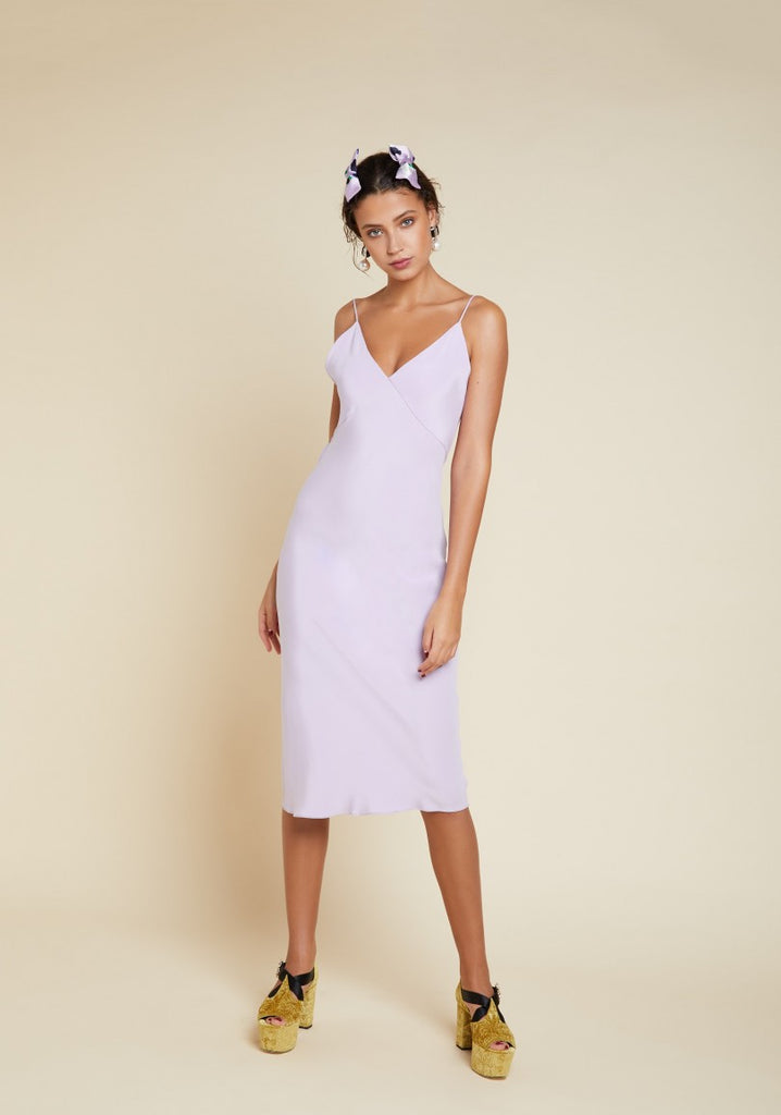 Issa Orchid Marocain Slip Silk Dress