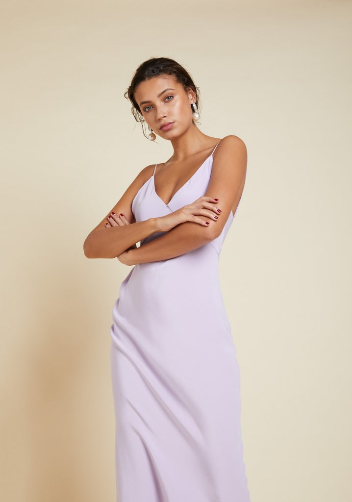 Issa Orchid Marocain Slip Silk Dress
