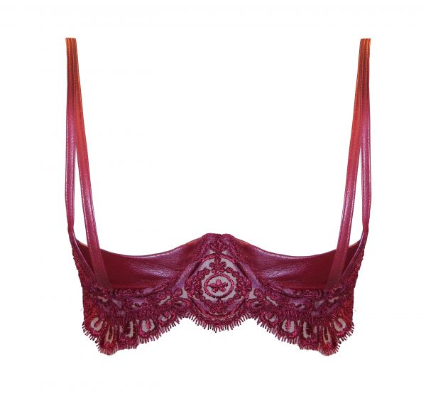 Loveday London Le Rouge Quarter Cup Bra in Red